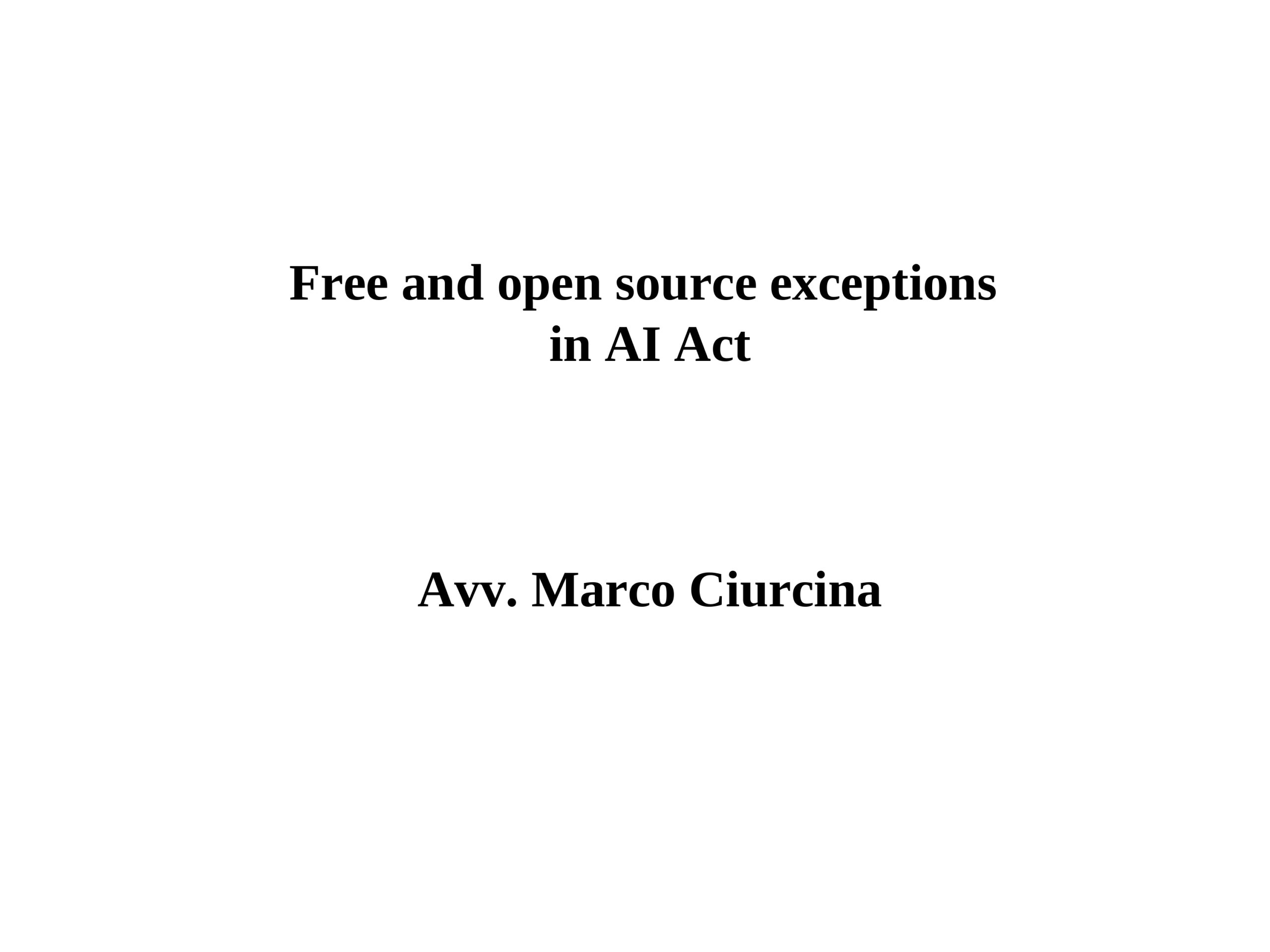 Free and open source exceptions in AI Act