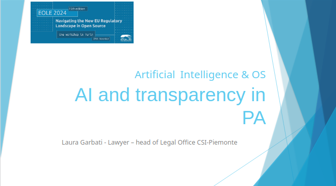 Artificial Intelligence & OS : AI and transparency in Public Administrations